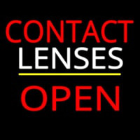 Contact Lenses Block Open Yellow Line Enseigne Néon