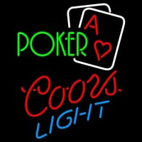 Coors Light Green Poker Enseigne Néon