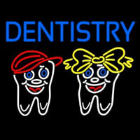 Dentistry With Teeth Logo Enseigne Néon