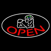 Dog Red Open 2 Enseigne Néon