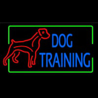 Dog Training Green Border 2 Enseigne Néon