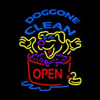 Doggone Clean Open Enseigne Néon