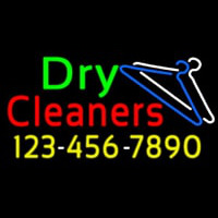 Dry Cleaners With Phone Number Logo Enseigne Néon