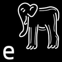 Elephant Logo Enseigne Néon