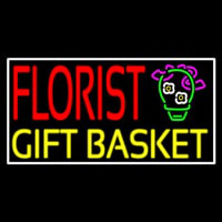 Florist Gifts Baskets White Border Enseigne Néon