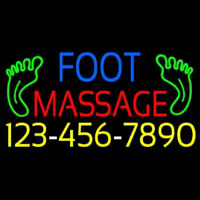 Foot Massage Logo And Number Enseigne Néon