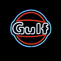 GULF OIL LOGO BEER BAR Enseigne Néon