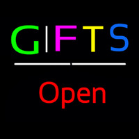 Gifts Open White Line Enseigne Néon