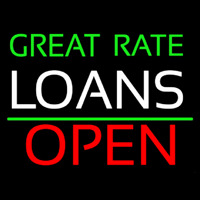 Great Rate Loans Open Enseigne Néon