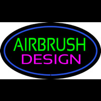 Green Airbrush Design Pink Oval Blue Enseigne Néon