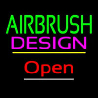 Green Airbrush Pink Design Open Yellow Line Enseigne Néon