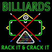 Green Billiards Rack It And Crack It Enseigne Néon