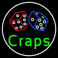 Green Craps Dice 1 Enseigne Néon