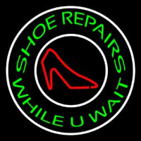 Green Shoe Repair While You Wait Enseigne Néon