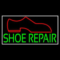 Green Shoe Repair With Border Enseigne Néon