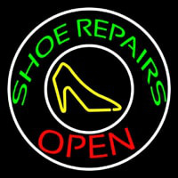 Green Shoe Repairs Open Enseigne Néon