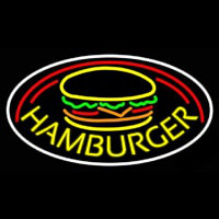 Hamburgers With Logo Oval Enseigne Néon