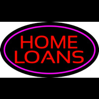 Home Loans Oval Pink Enseigne Néon