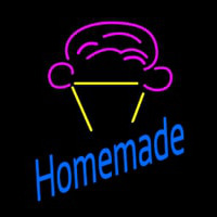 Homemade With Ice Cream Cone Logo Enseigne Néon