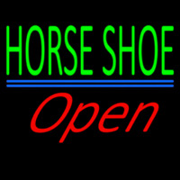 Horseshoe Open With Blue Line Enseigne Néon