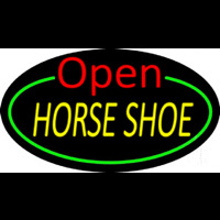 Horseshoe Open With Green Border Enseigne Néon