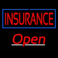 Insurance Blue Border Open Enseigne Néon