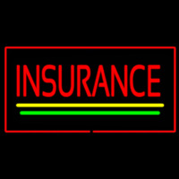 Insurance Yellow Green Lines Red Border Enseigne Néon