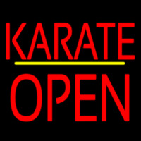 Karate Block Open Yellow Line Enseigne Néon