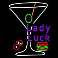 Lady Luck Martini Glass Enseigne Néon