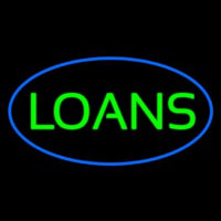 Loans Oval Blue Enseigne Néon