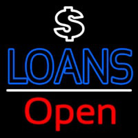 Loans With Dollar Logo Open Enseigne Néon