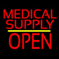 Medical Supply Block Open Yellow Line Enseigne Néon