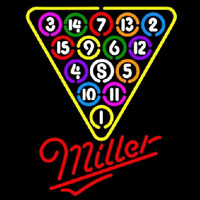 Miller 15 Ball Billiards Pool Beer Sign Enseigne Néon