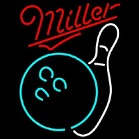 Miller Bowling White Beer Sign Enseigne Néon