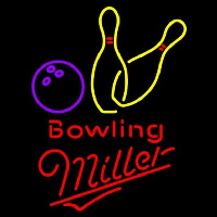 Miller Bowling Yellow Beer Sign Enseigne Néon