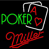 Miller Green Poker Beer Sign Enseigne Néon