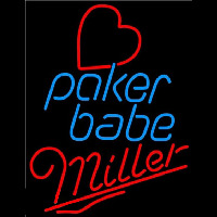 Miller Poker Girl Heart Babe Beer Sign Enseigne Néon