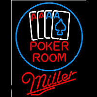 Miller Poker Room Beer Sign Enseigne Néon