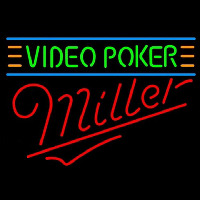 Miller Video Poker Beer Sign Enseigne Néon