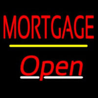 Mortgage Open Yellow Line Enseigne Néon