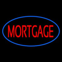 Mortgage Oval Blue Enseigne Néon