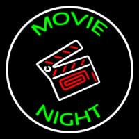 Movie Night With Border Enseigne Néon