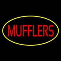 Mufflers Yellow Oval Enseigne Néon