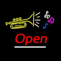 Music Logo Open Enseigne Néon