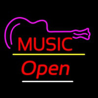 Music Logo Open Yellow Line Enseigne Néon