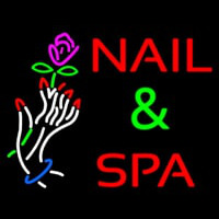 Nails And Spa With Nails And Flower Enseigne Néon