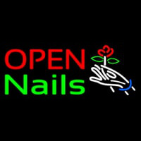 Nails Open Logo Enseigne Néon