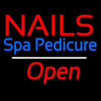 Nails Spa Pedicure Open White Line Enseigne Néon