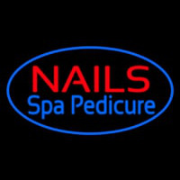 Nails Spa Pedicure Oval Blue Enseigne Néon