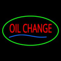 Oil Change Green Oval Enseigne Néon